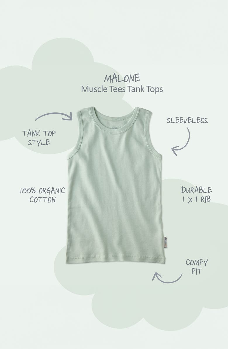 BUTTERBLU Malone Assorted 10-Pack Organic Cotton Muscle Tees, Alternate, color, Seafoam Terra Rainbow