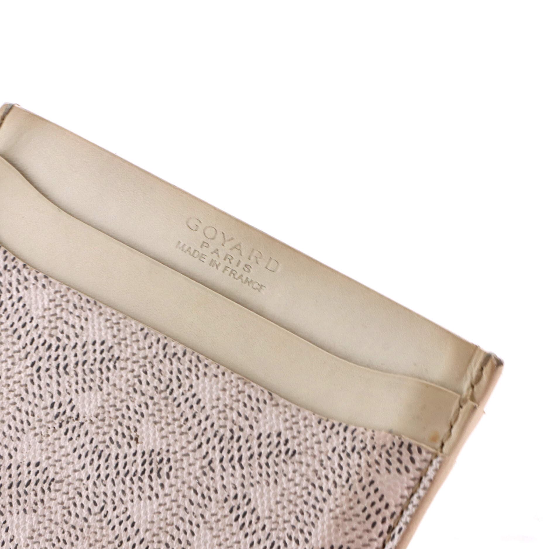 Pre-Owned Goyard Saint Sulpice Card Holder Coated Canvas, Alternate, color, White