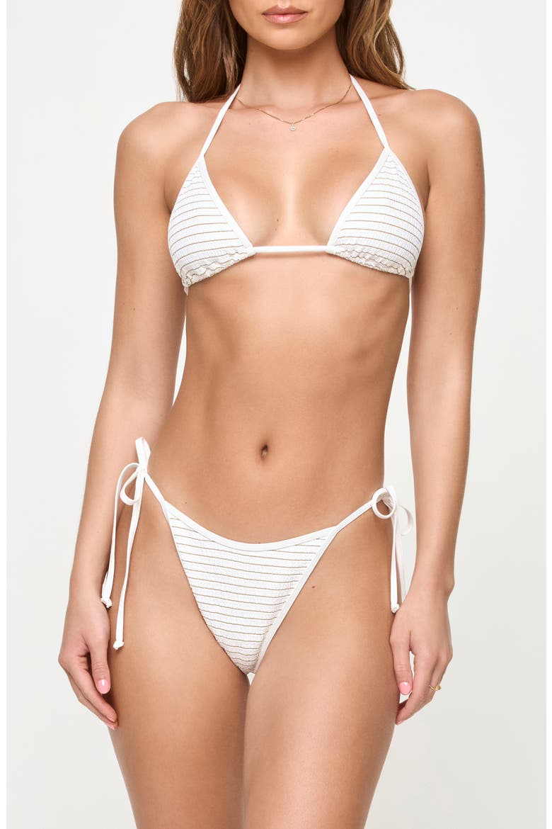 Stripe Bikini Top, Alternate, color, WHITE