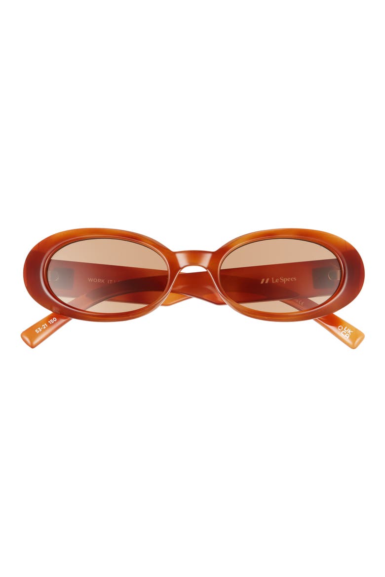 Work It 53mm Oval Sunglasses, Main, color, VINTAGE TORT
