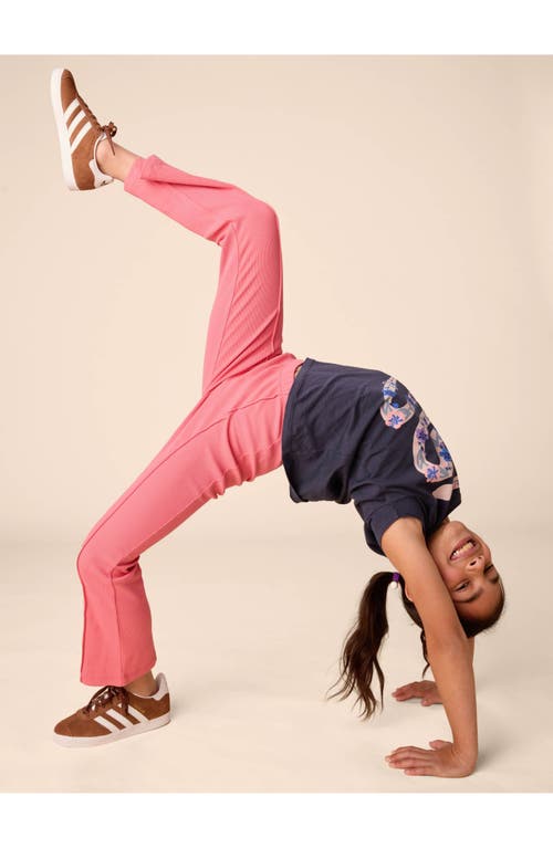 Tea Collection Ribbed Flare Pants In Desert Rose