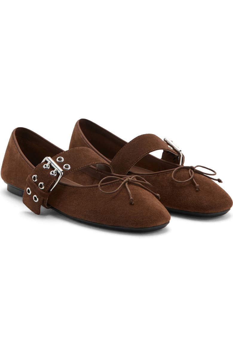MANGO Mary Jane Ballet Flat, Main, color, Chocolate