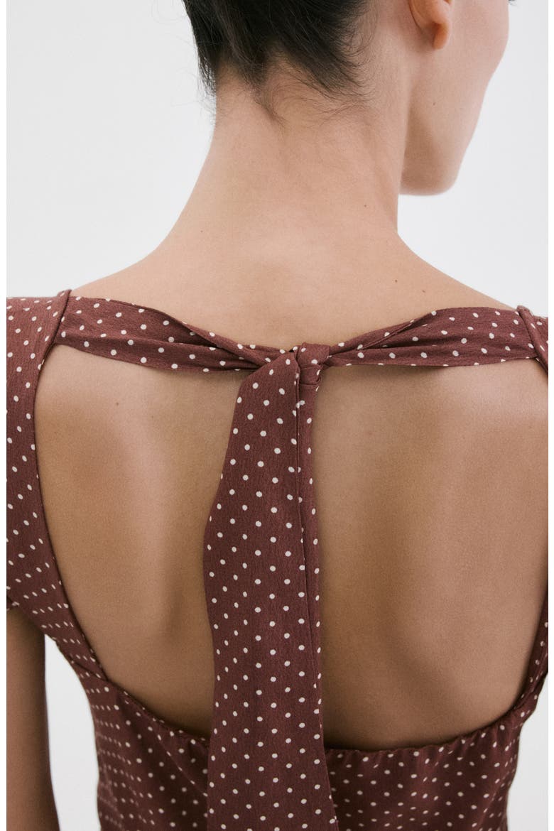 Polka Dot A-Line Dress, Alternate, color, CHOCOLATE