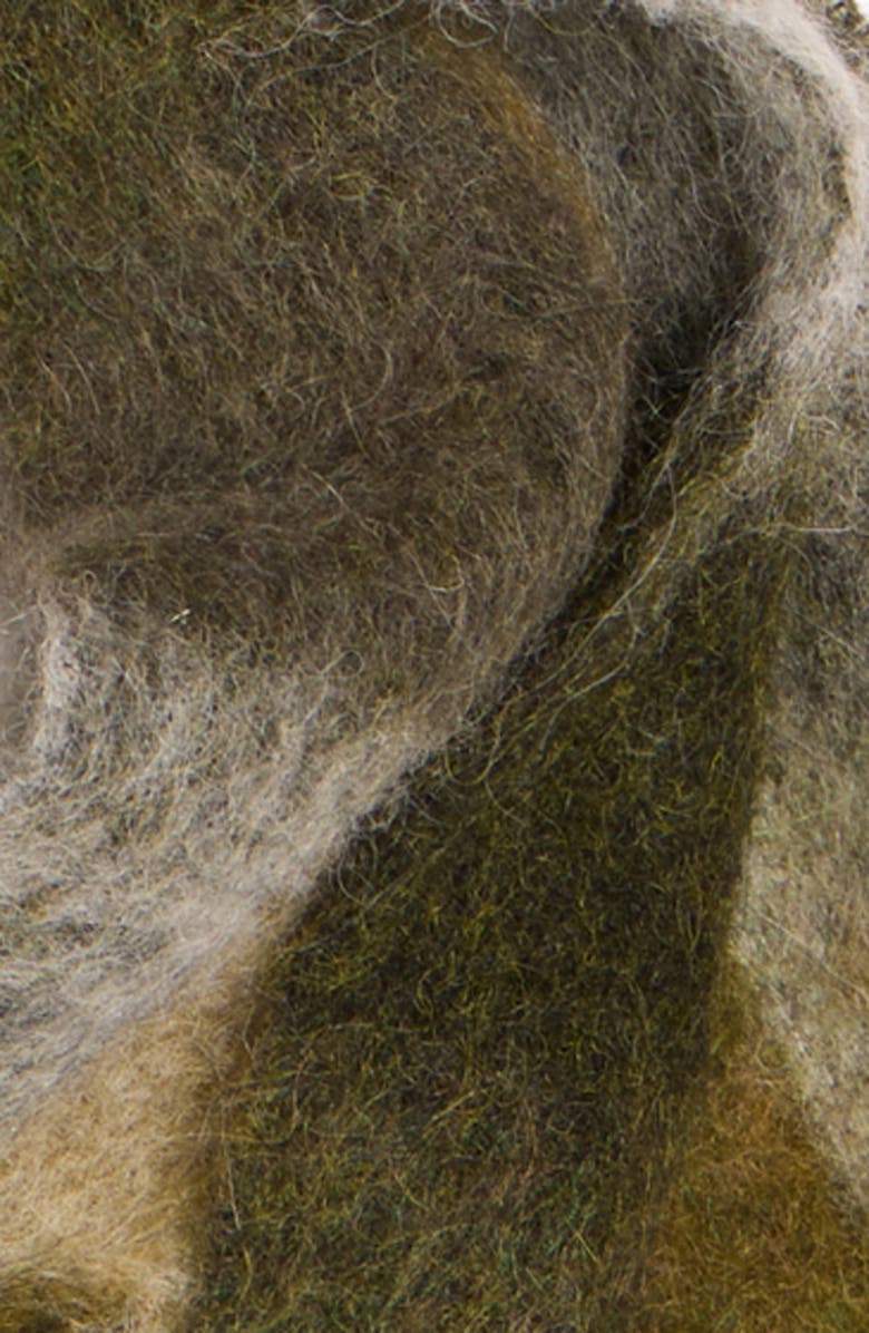 Acne Studios Vally Plaid Alpaca, Wool & Mohair Blend Scarf, Alternate, color, Taupe/ Green/ Black