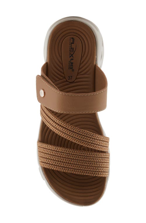 Flexus By Spring Step Galvanesa Platform Wedge Slide Sandal In Tan