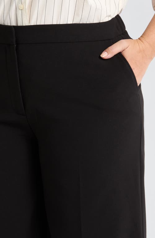 Nordstrom Flat Front Wide Leg Pants In Black