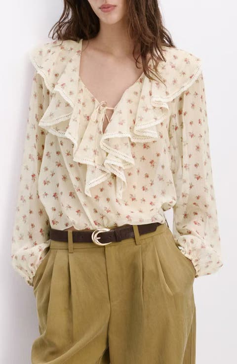 Ruffled Floral Top