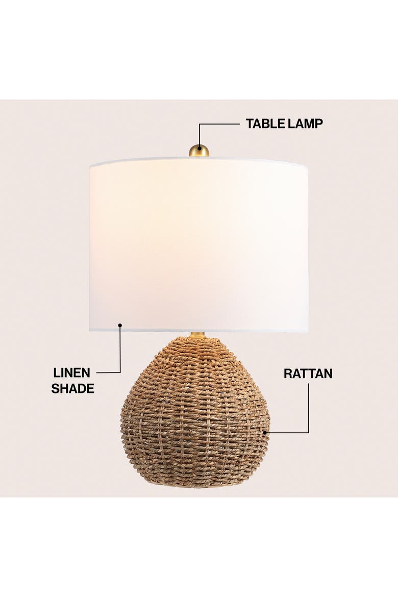 Kona Classic Rattan/Iron LED Table Lamp, Alternate, color, Brown