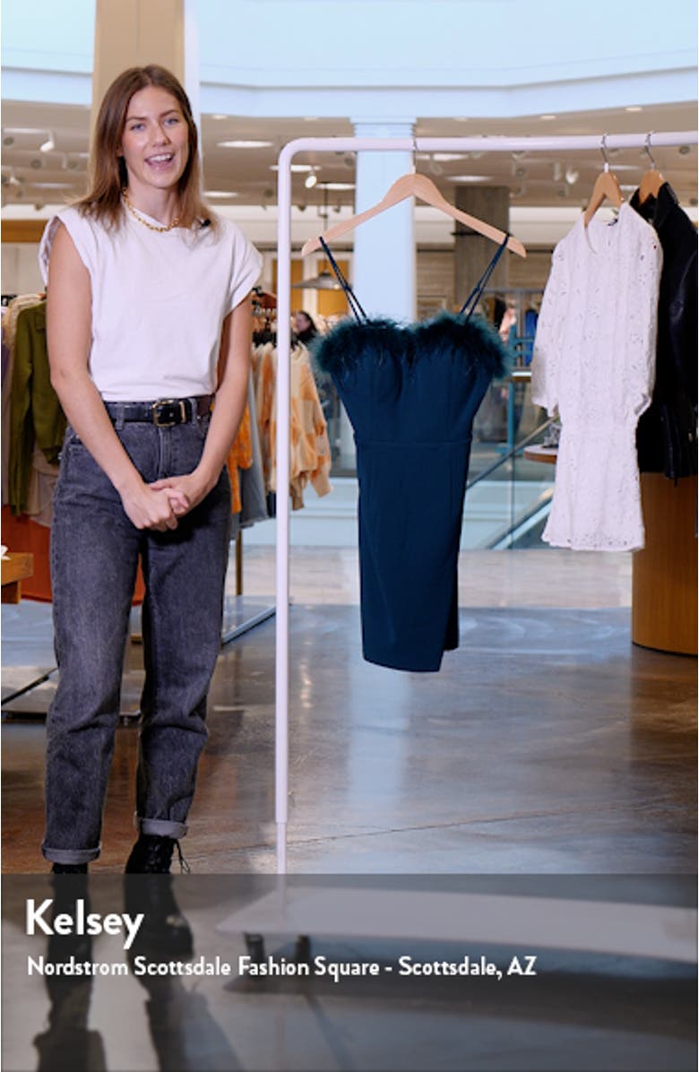 Faux Feather Trim Minidress, sales video thumbnail