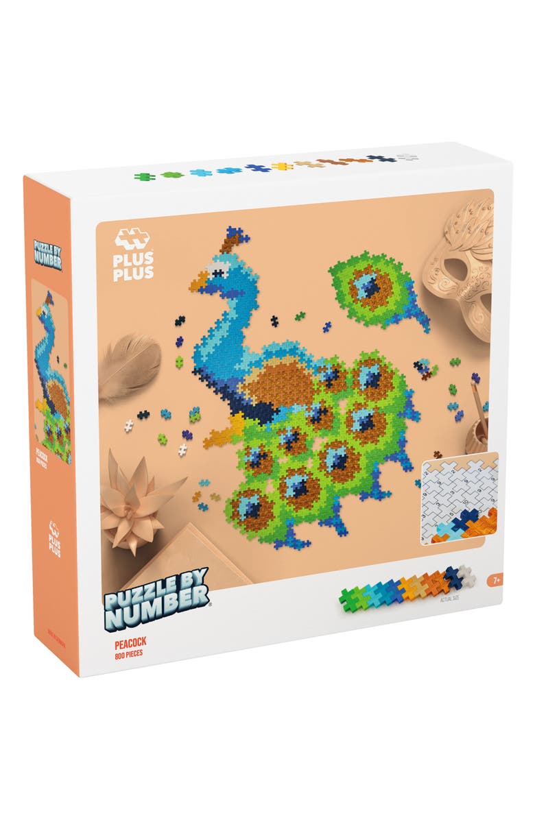 Plus-Plus USA 800-Piece Peacock Puzzle by Number, Main, color,