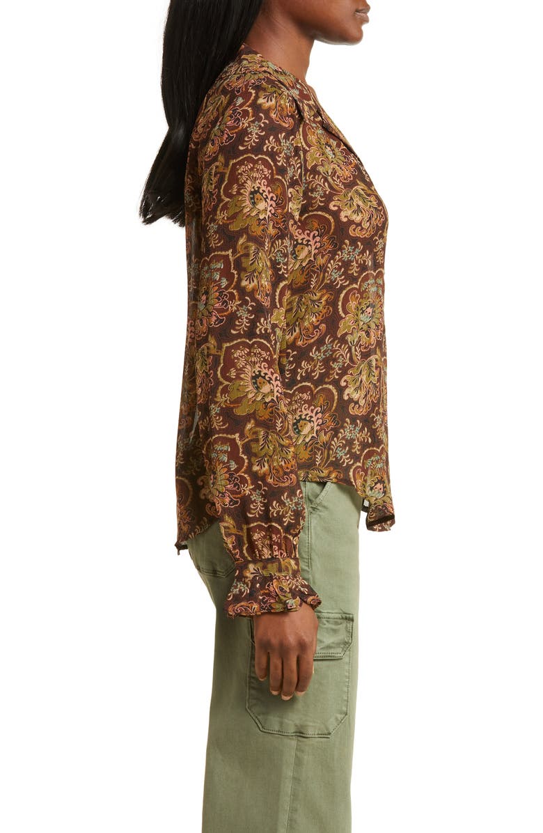 PAIGE Ellyn Floral Silk Button-Up Blouse, Alternate, color, 