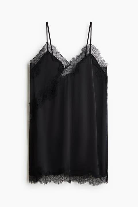 Lace-trimmed Satin Nightslip