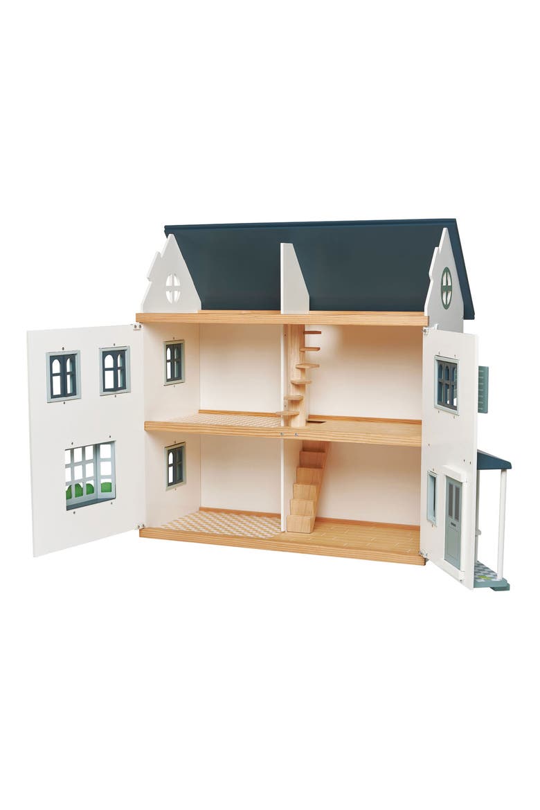 Dovetail Wooden Dollhouse, Alternate, color, WHITE