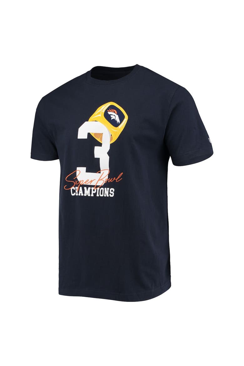 Men's New Era Navy Denver Broncos Local Count the Rings T-Shirt, Alternate, color, Navy