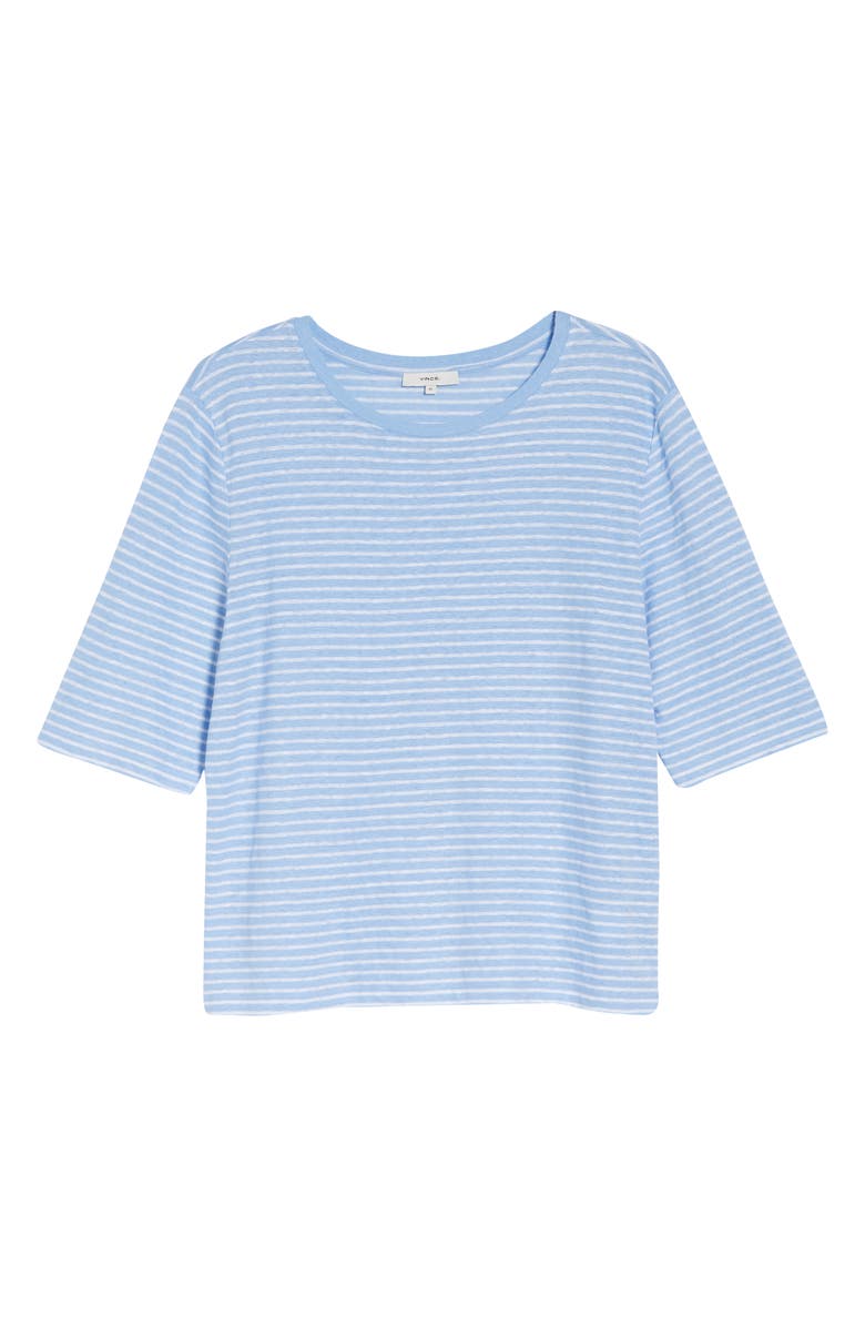 Vince Stripe Crewneck Slub Jersey T-Shirt, Alternate, color, 