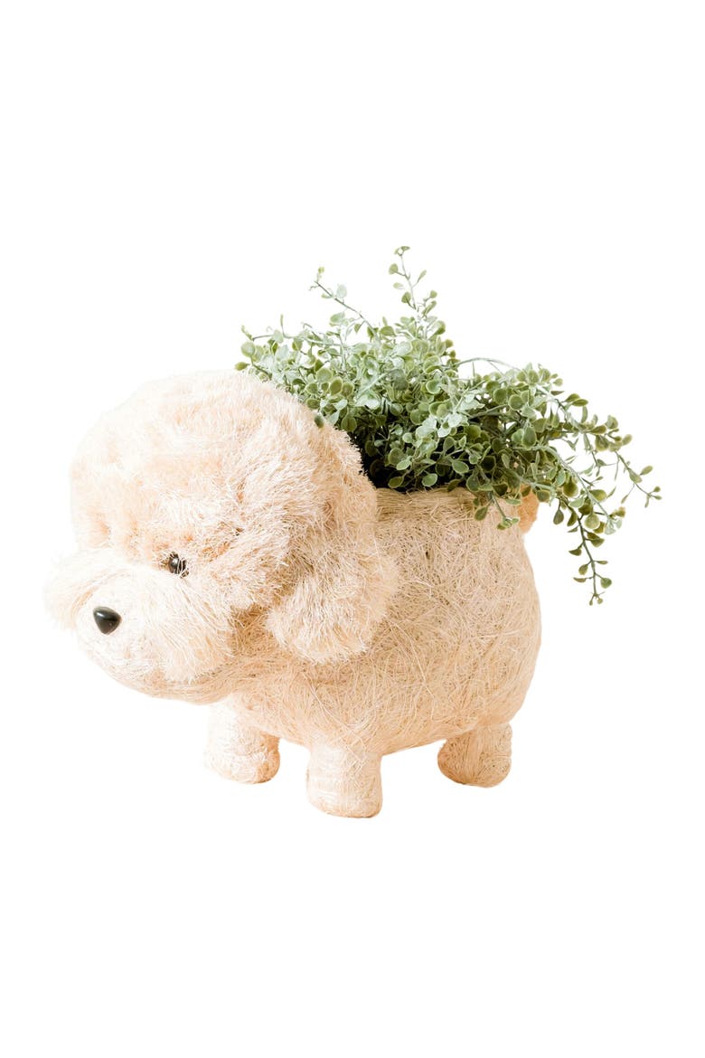 Poodle Handwoven Planter, Main, color, WHITE