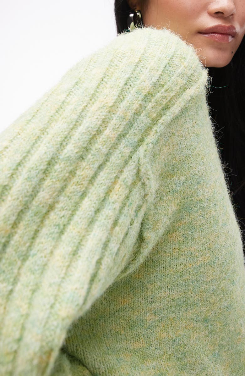 Topshop Rib Sleeve Sweater, Alternate, color,