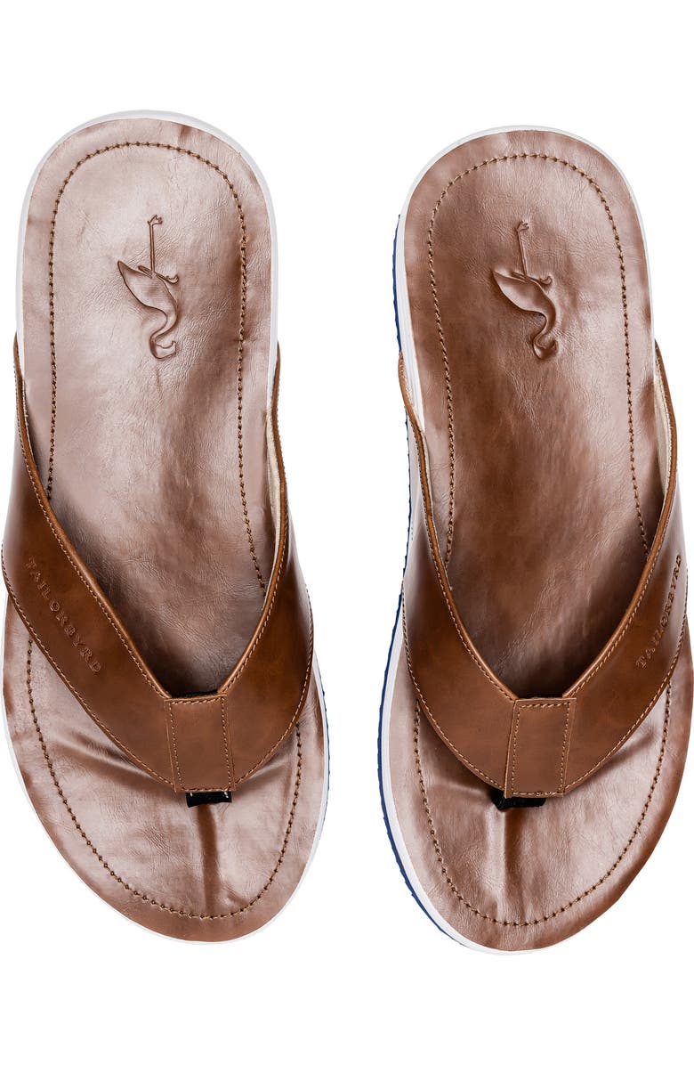 TailorByrd Tim Faux Leather Flip Flop, Alternate, color, Tan