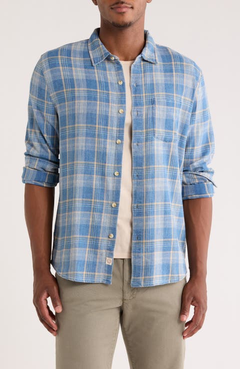Classic Plaid Stretch Cotton Button-Up Shirt