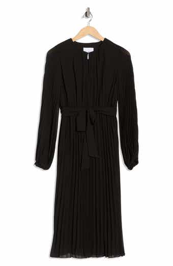 Sam Edelman Long Sleeve Plissé Maxi Dress