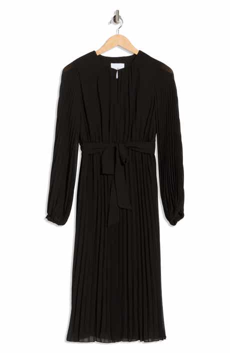 Sam Edelman Long Sleeve Plissé Maxi Dress