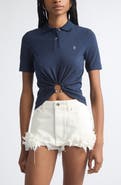 Rabanne Pierced Stretch Cotton Polo