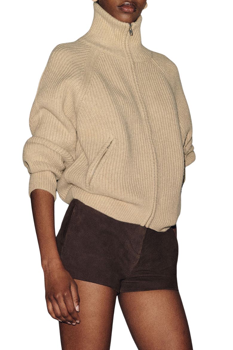 Joann Wool Zip Jacket, Alternate, color, LINEN