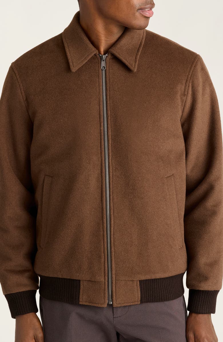 Bonobos Wool Blend Bomber Jacket, Main, color, Brown
