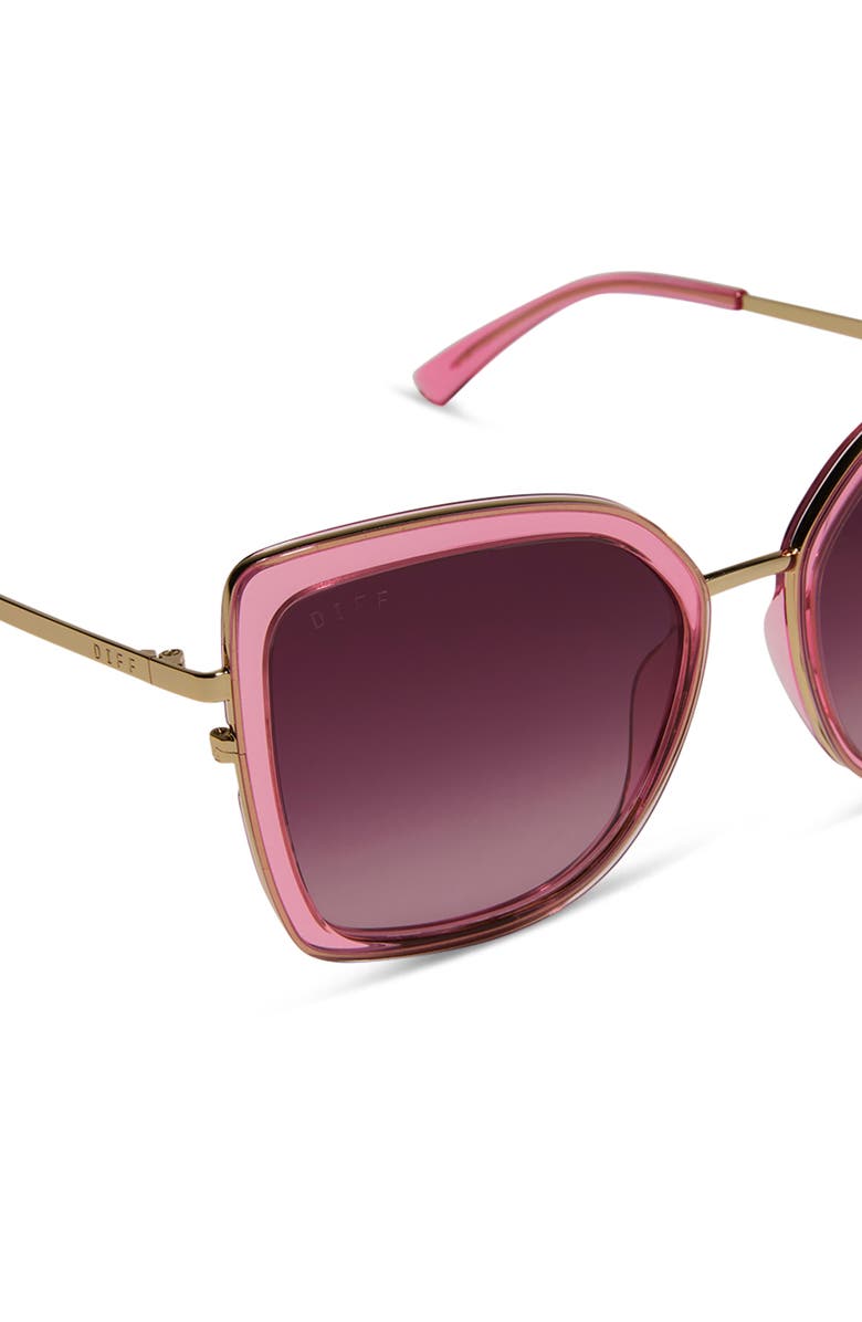 DIFF Clarisse 57mm Gradient Square Sunglasses, Alternate, color, 