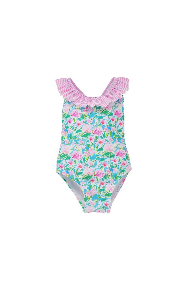 Flap Happy UPF 50+ Mindy Crossback swimsuit for Girls, Main, color, Lotus & Lillies