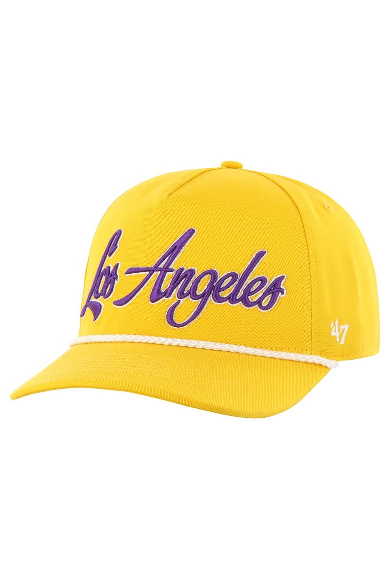 Men's '47  Gold Los Angeles Lakers Overhand Logo Hitch Adjustable Hat, Alternate, color, Gold