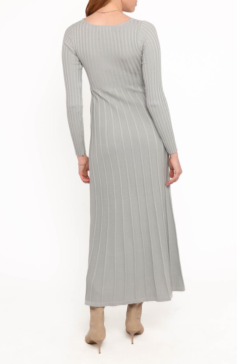 Petal & Pup Alison Long Sleeve Rib Maxi Dress, Alternate, color, Grey