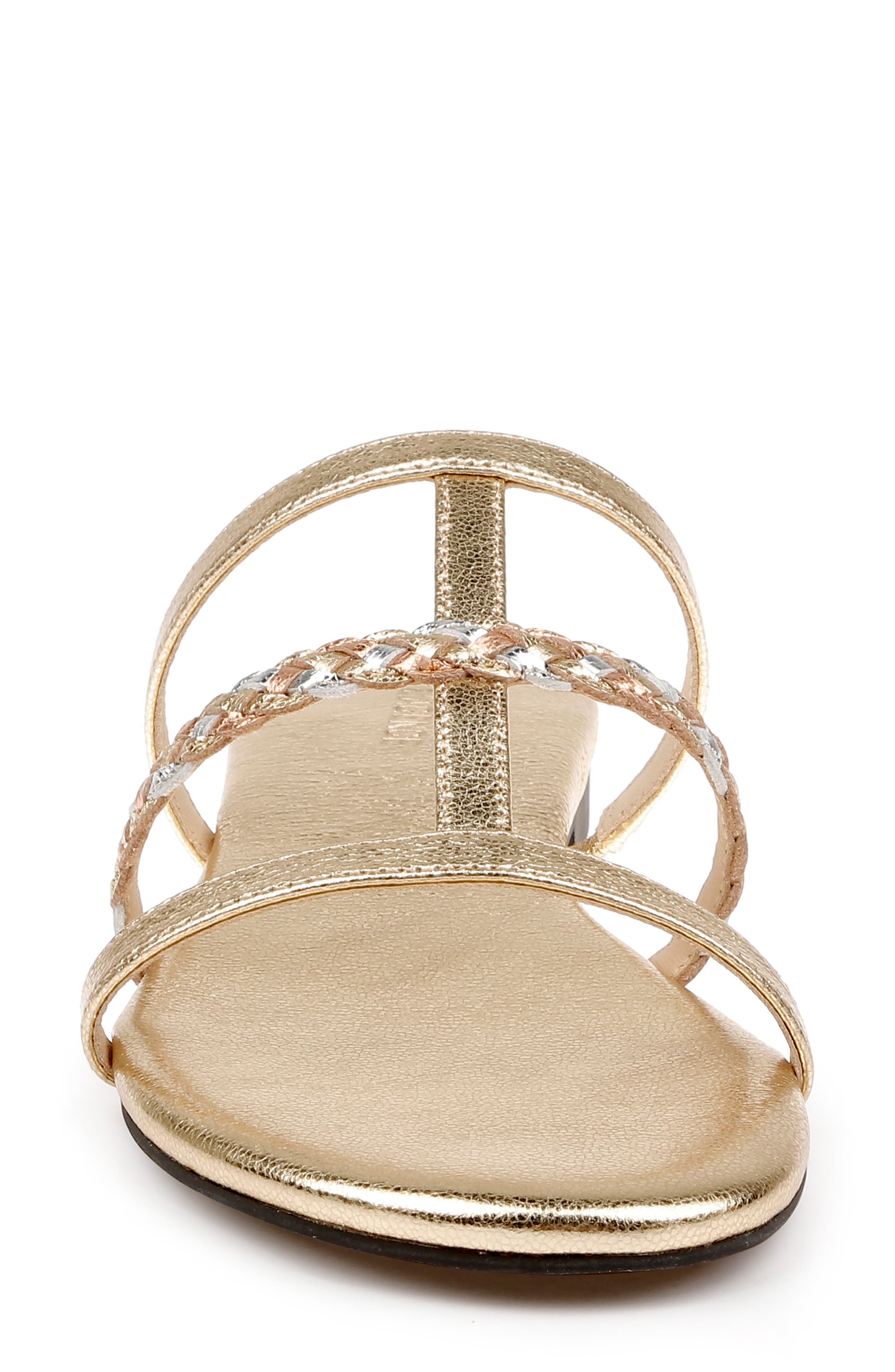 Hennie Slide Sandal, Alternate, color, GOLD MULTI LEATHER