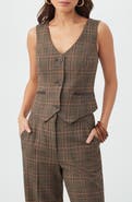 Trina Turk Kofi Plaid V-Neck Vest