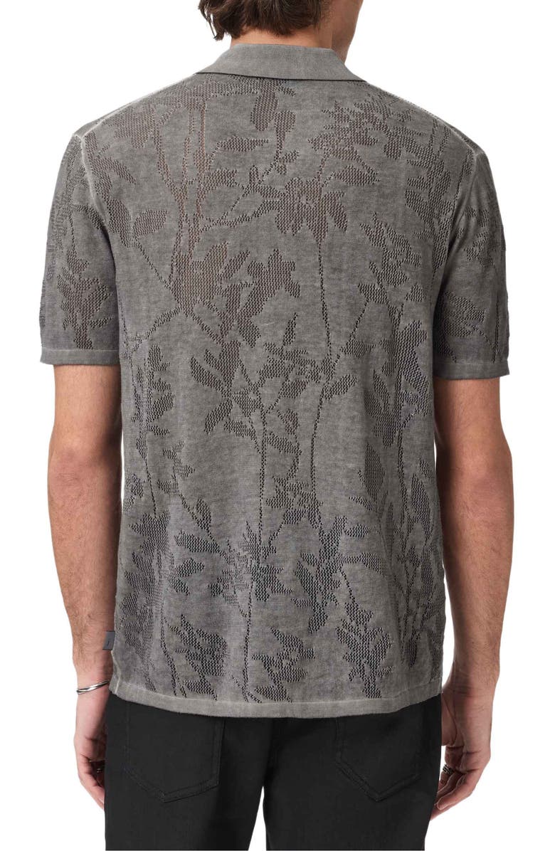 John Varvatos Miguel Pointelle Knit Camp Shirt, Alternate, color, Flagstone Grey
