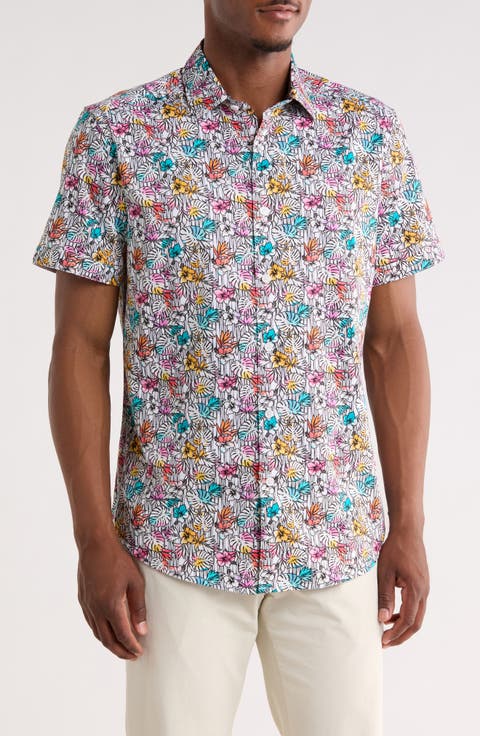 Benloch Short Sleeve Cotton Button-Up Shirt