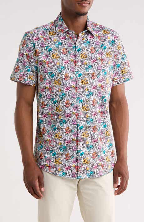 Robert Graham Benloch Short Sleeve Cotton Button-Up Shirt