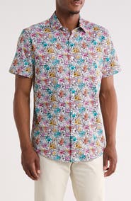 Robert Graham Benloch Short Sleeve Cotton Button-Up Shirt