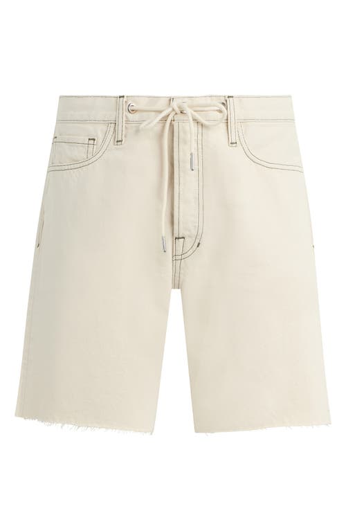 Joe's Raw Hem Drawstring Waist Denim Shorts In Ecru