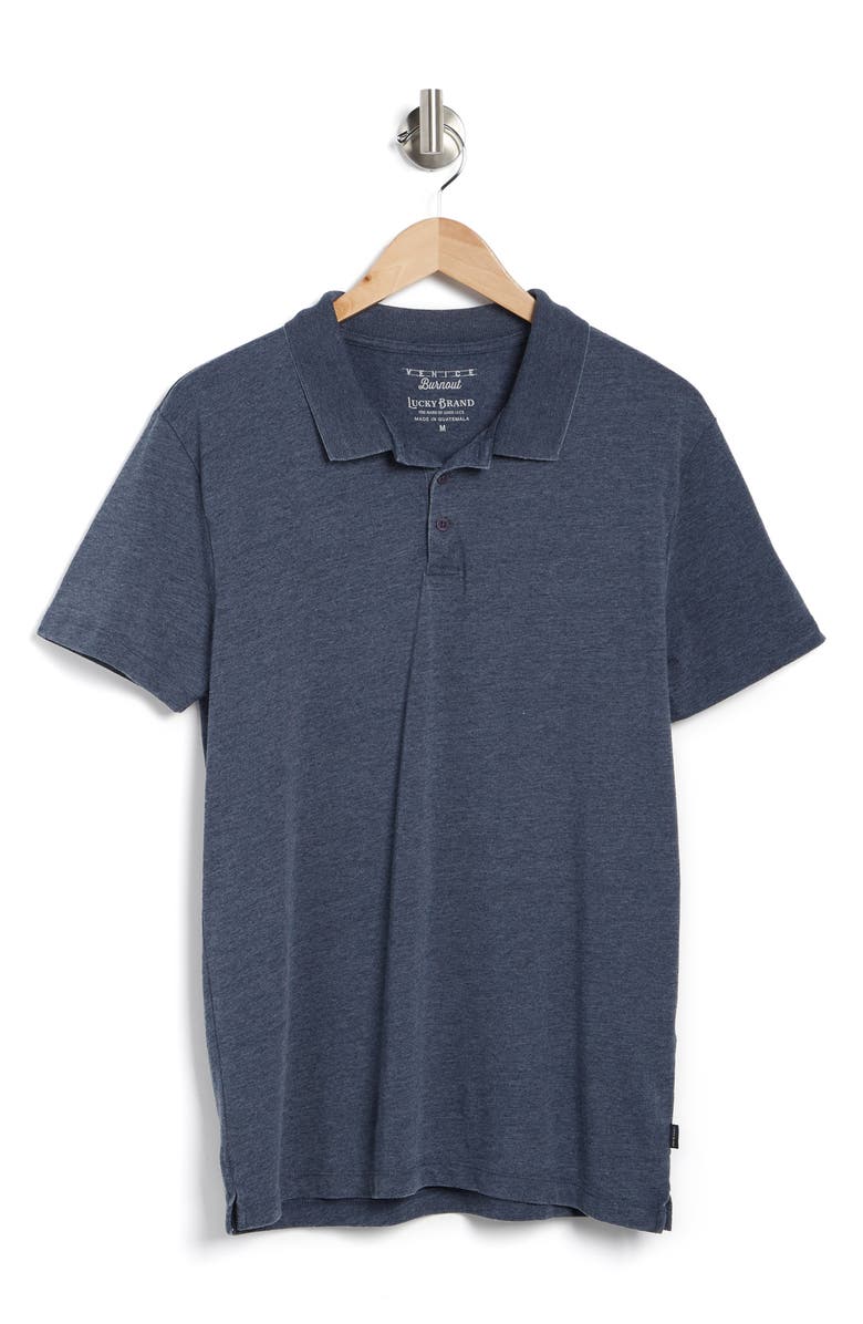 Lucky Brand Venice Burnout Polo, Alternate, color, American Navy