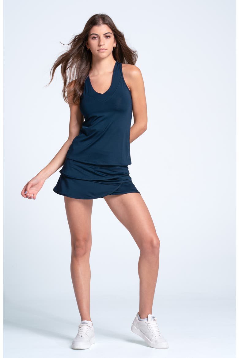 V-Neck Tank with Bra, Alternate, color, Midnight