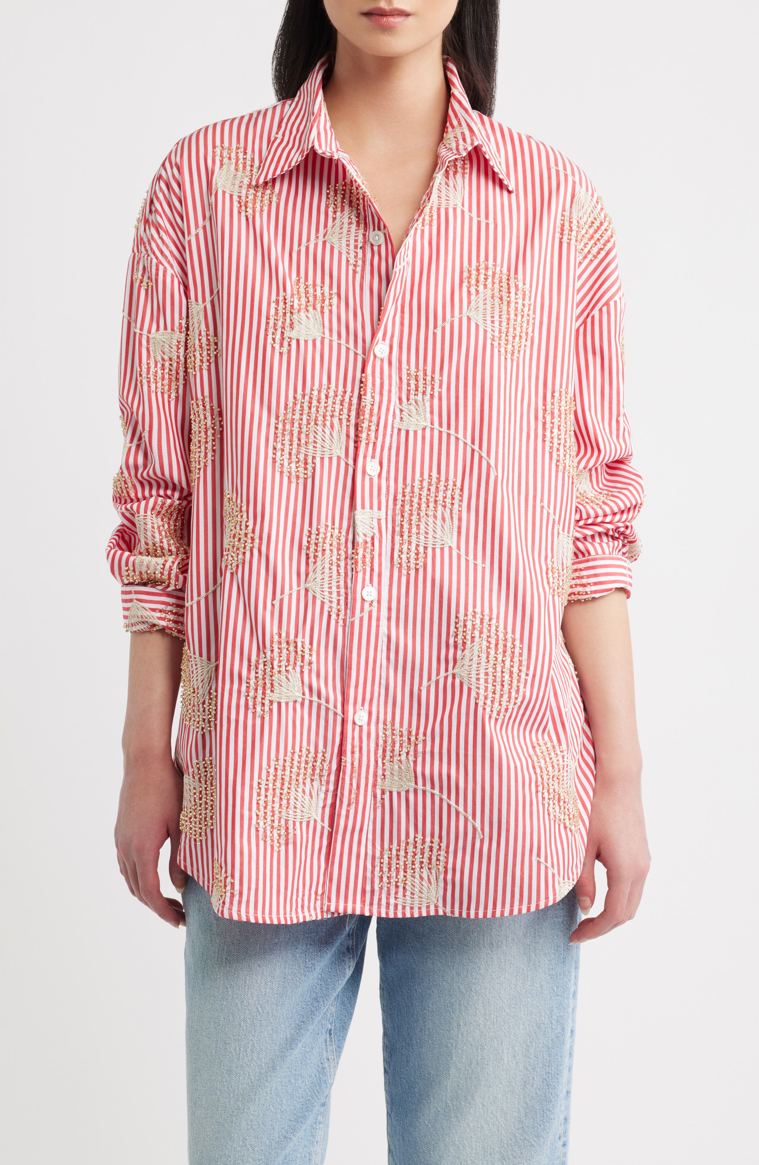 selected GOLD BEADED RED STRIPE