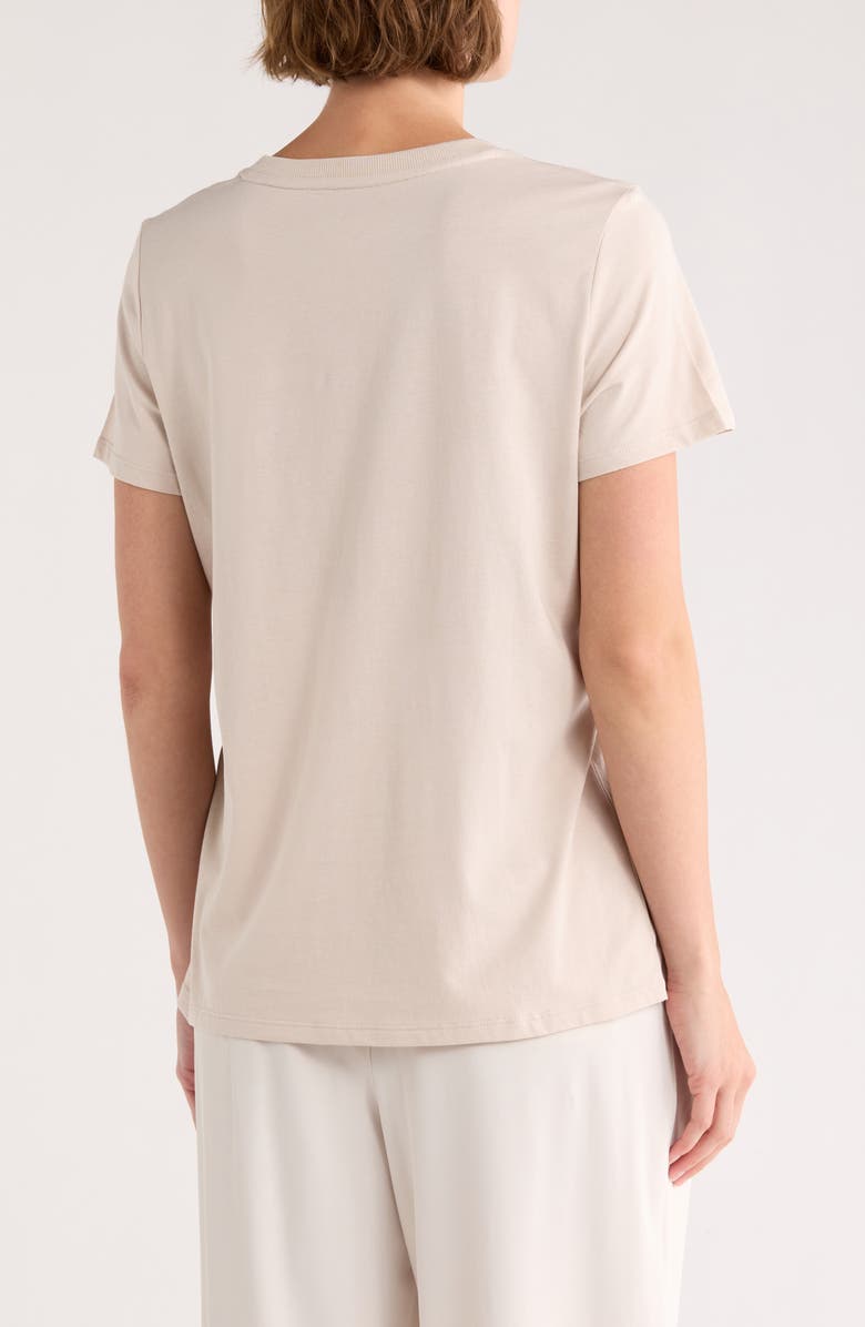 DKNY Mixed Rhinestone Logo T-Shirt, Alternate, color, Oat/ Silver