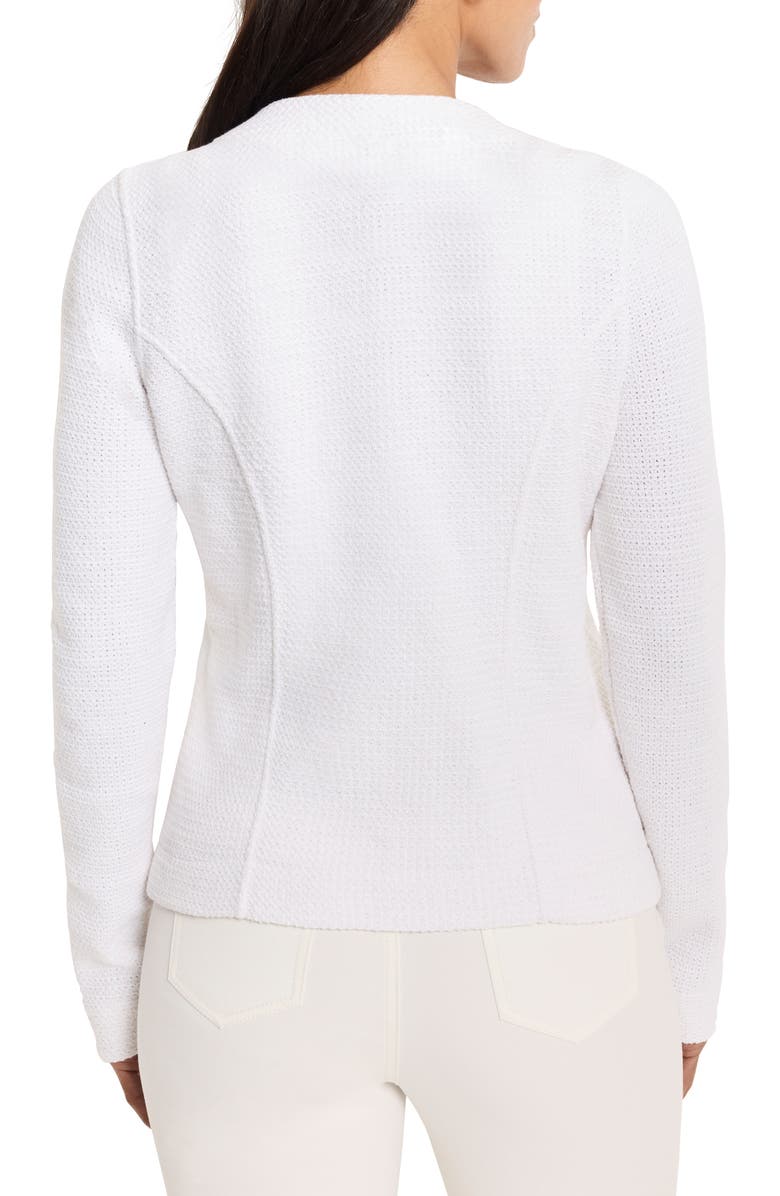 NIC+ZOE Mix Zip Front Knit Jacket, Alternate, color, Paper White