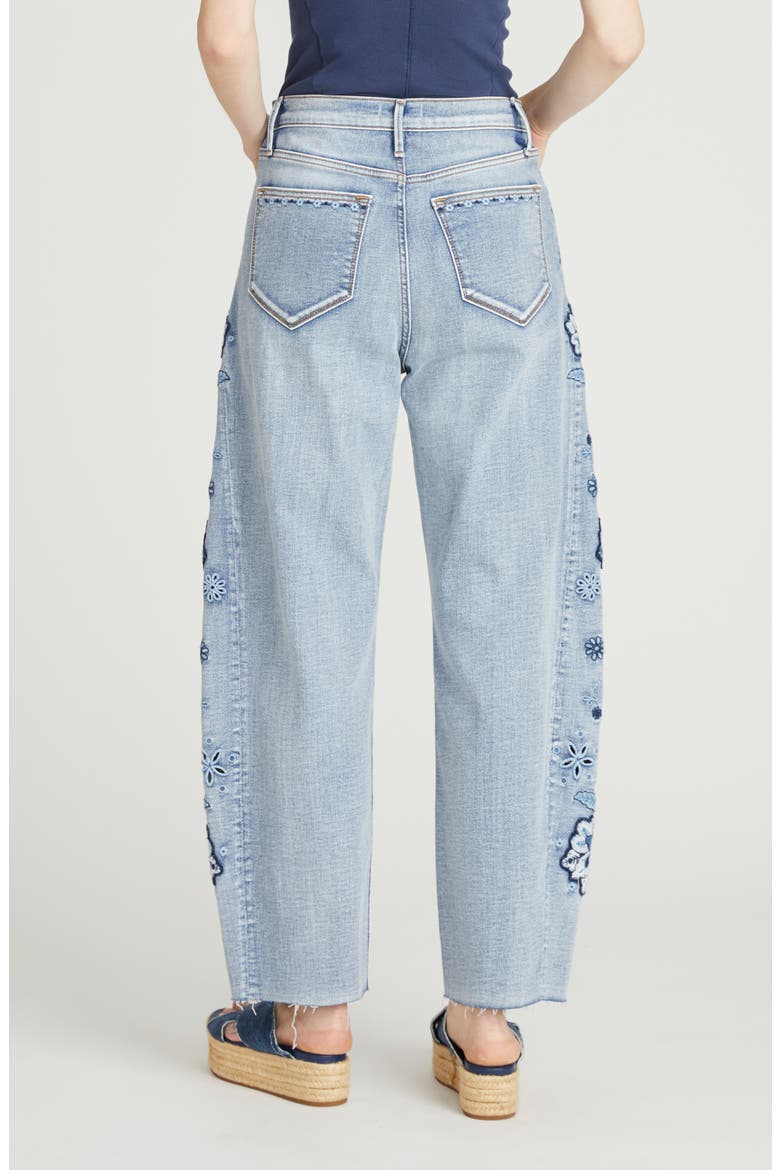 Parker Raw Hem Barrel Leg Jeans, Alternate, color, MEDIUM WASH