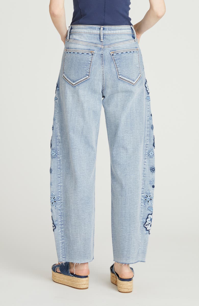 Driftwood Parker Raw Hem Barrel Leg Jeans, Alternate, color, Medium Wash