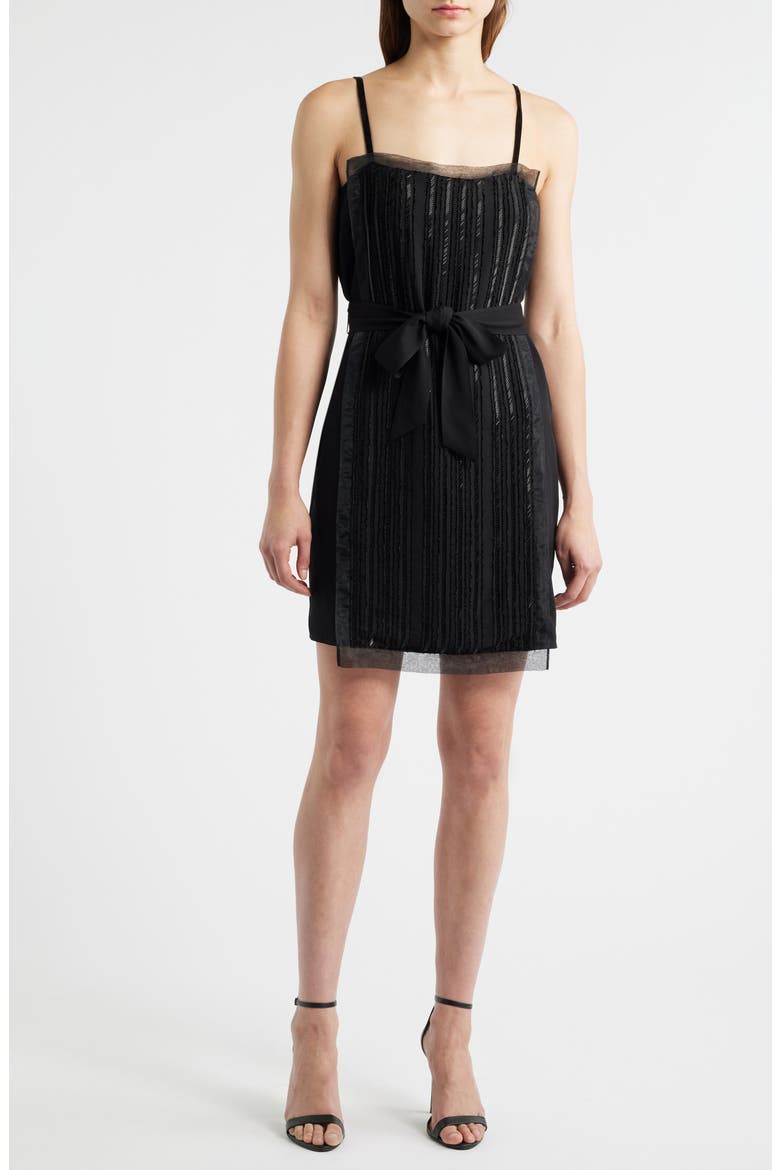 Digada Beaded Sleeveless Minidress, Main, color, BLACK