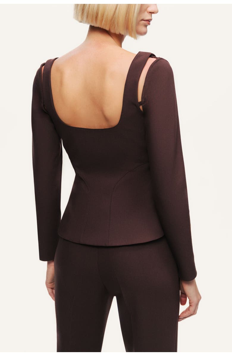 Nocturne Cut-Out Sweetheart Corset Top, Alternate, color, Dark Brown