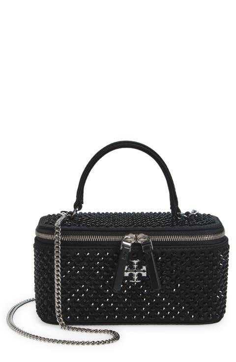 Kira Crystal Embellished Satin Vanity Case