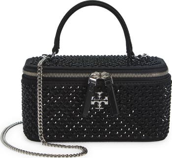 Kira Crystal Embellished Satin Vanity Case